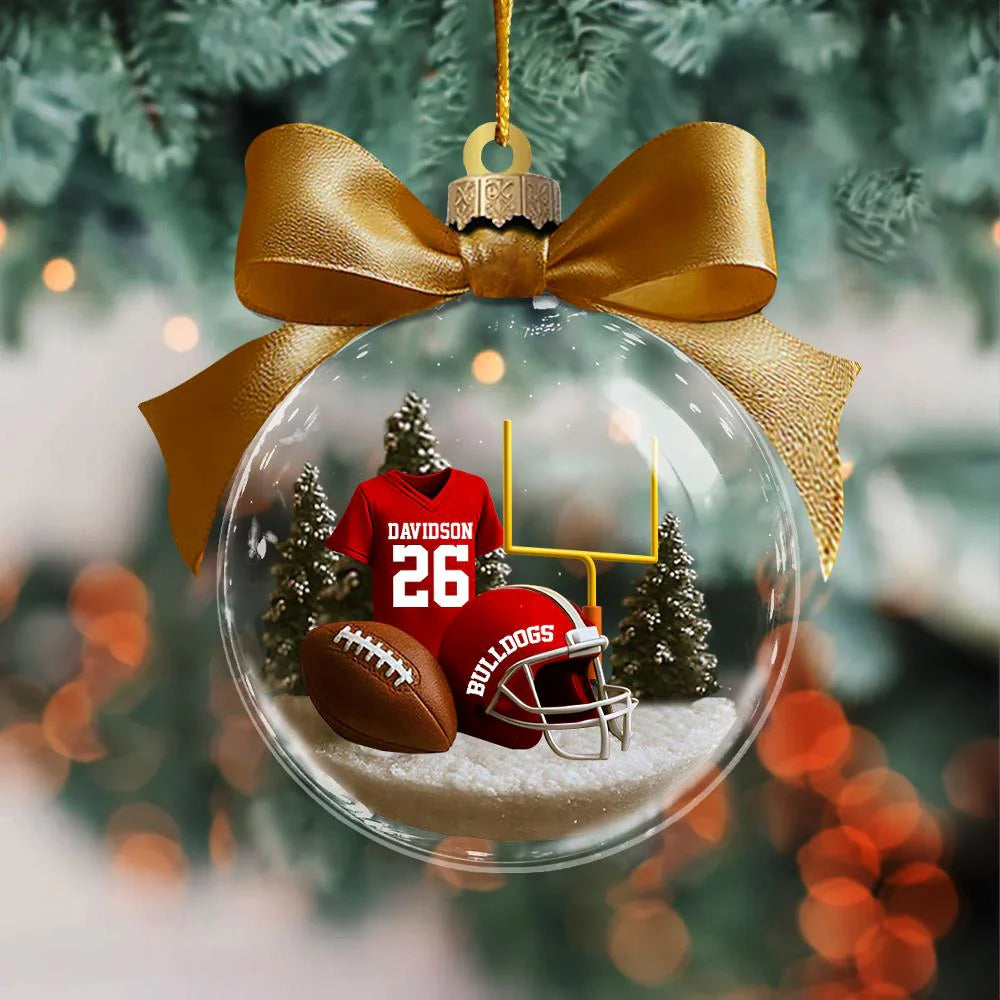 Personalized Football Acrylic Ornament – Custom Team Name & Player Gift for Fans