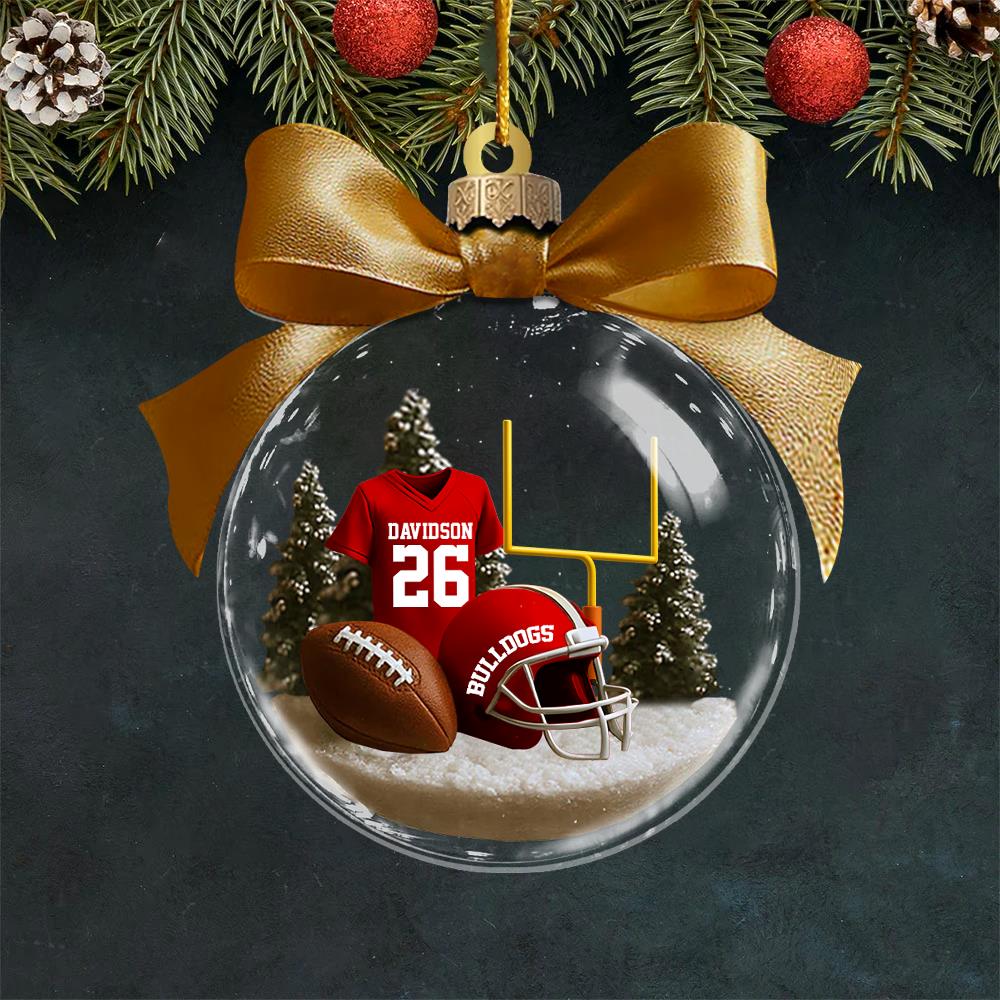 Personalized Football Acrylic Ornament – Custom Team Name & Player Gift for Fans