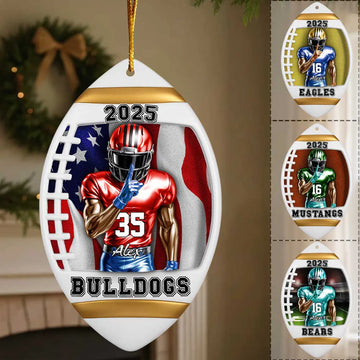 American Football Player Acrylic Ornament - Personalized Gifts For Players