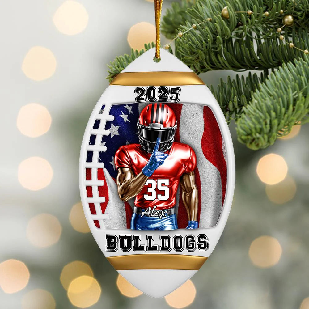American Football Player Acrylic Ornament - Personalized Gifts For Players