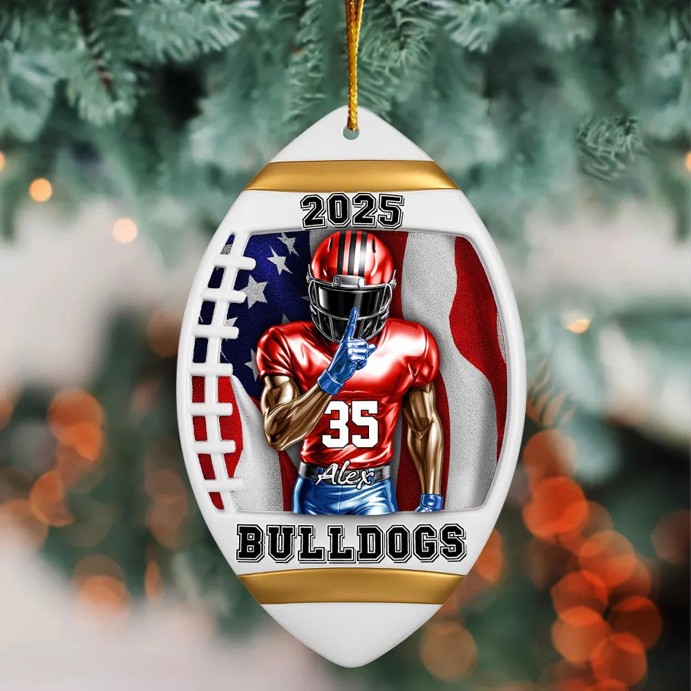 American Football Player Acrylic Ornament - Personalized Gifts For Players