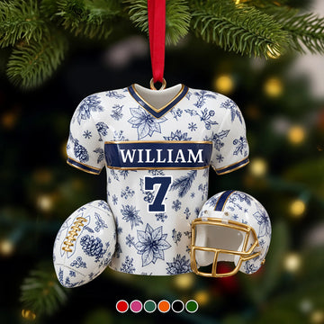 Personalized Christmas Jersey Ornament – Custom Name & Number Acrylic Holiday Decoration
