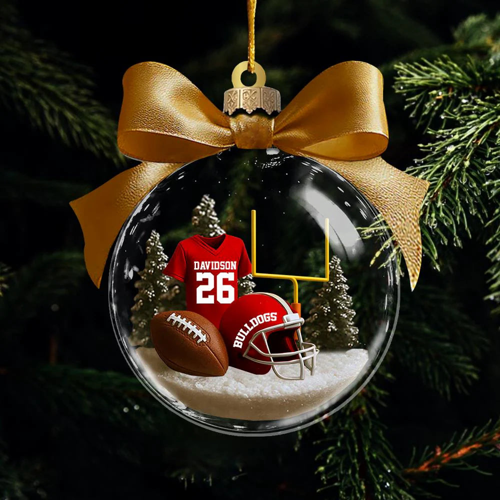 Personalized Football Acrylic Ornament – Custom Team Name & Player Gift for Fans