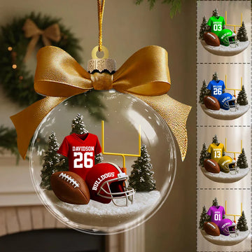 Personalized Football Acrylic Ornament – Custom Team Name & Player Gift for Fans