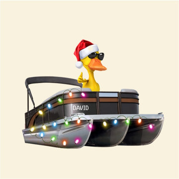Pontoon Yellow Duck Duck Personalized Christmas Car Ornament 07qhqn0510