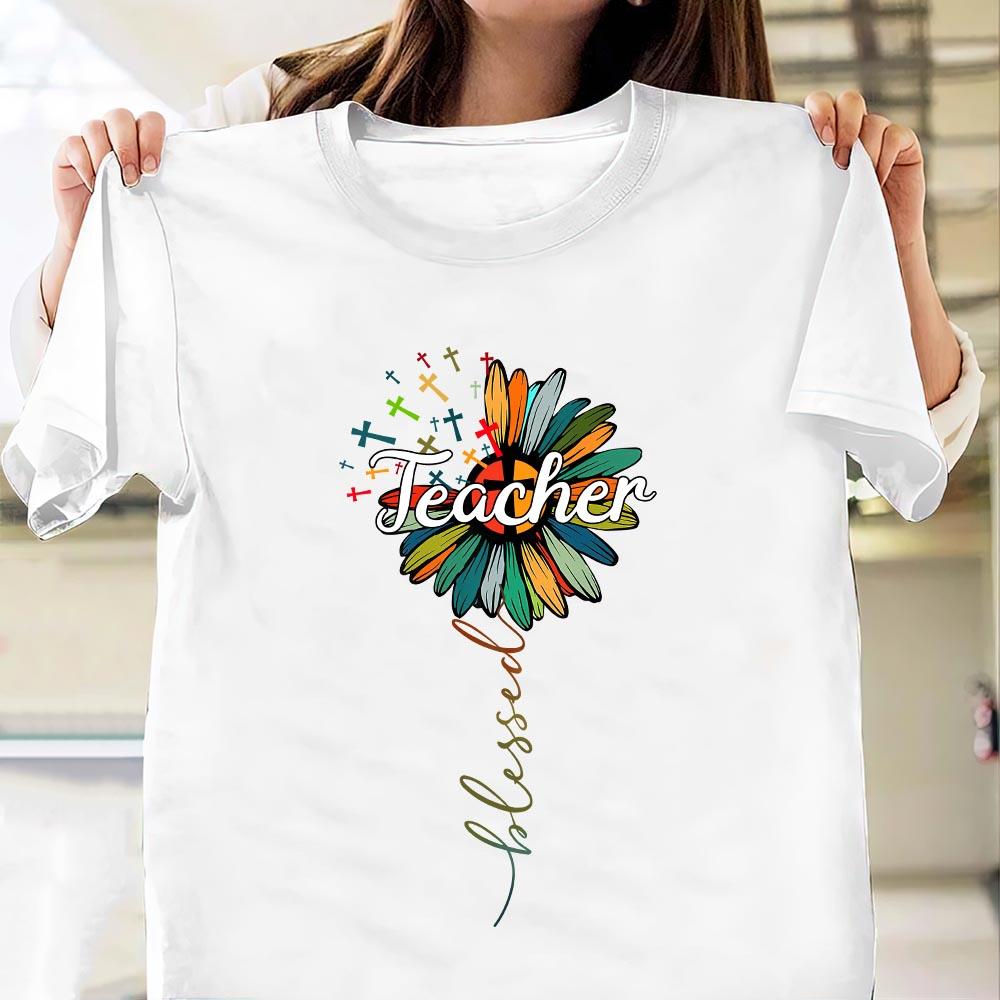 PresentsPrints, Blessed Teacher Sunflower T-Shirt