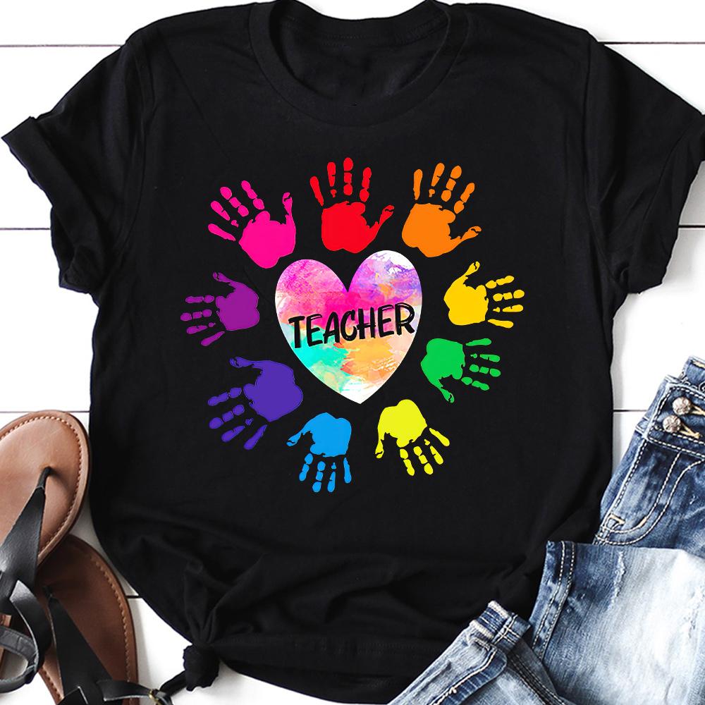PresentsPrints, Teacher Colorful with hands T Shirt