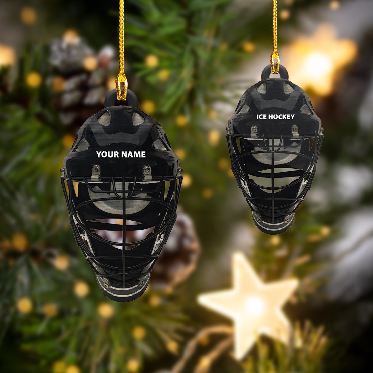Hockey Goalie helmet - Shaped Ornament - Boom Car Ornament