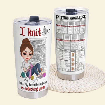 Knitting Knowledge, Knitting Girl - Personalized Tumbler Cup, Knitting Tumbler Cup - Funny Gift For Knitting Lovers