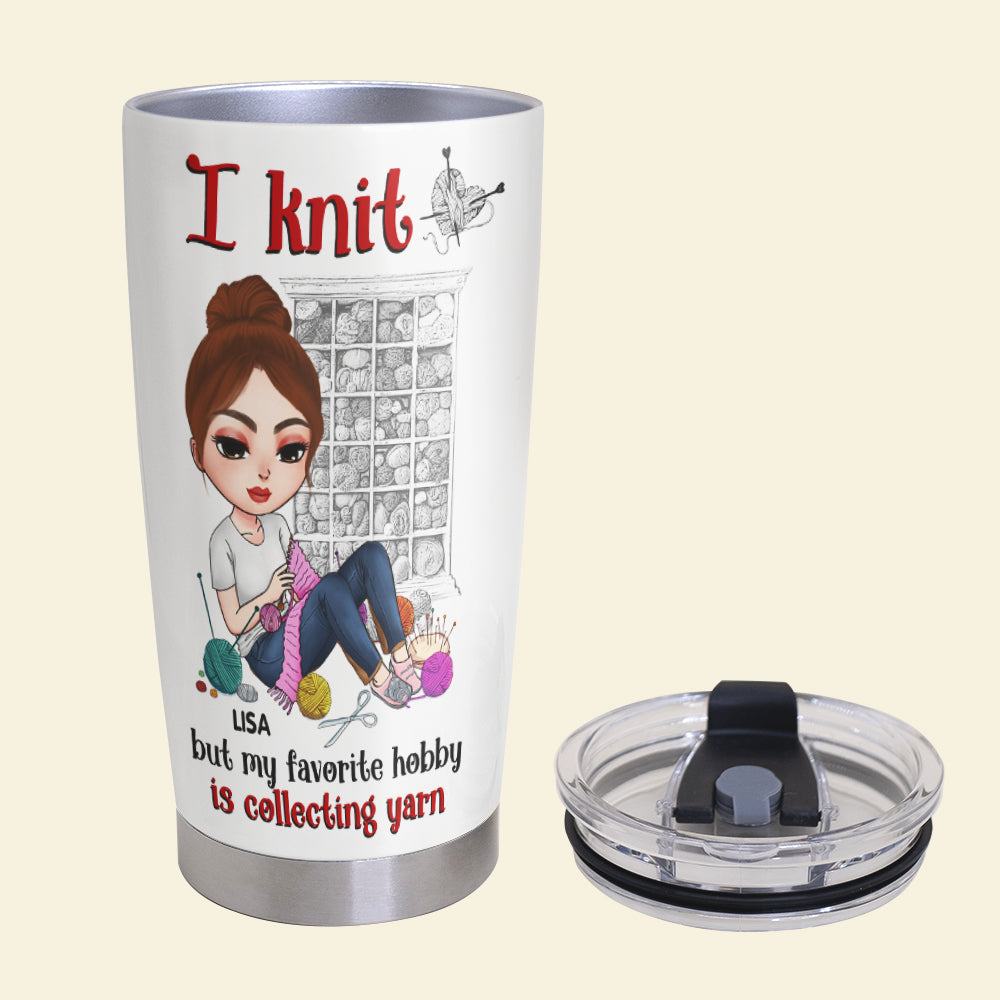 Knitting Knowledge, Knitting Girl - Personalized Tumbler Cup, Knitting Tumbler Cup - Funny Gift For Knitting Lovers