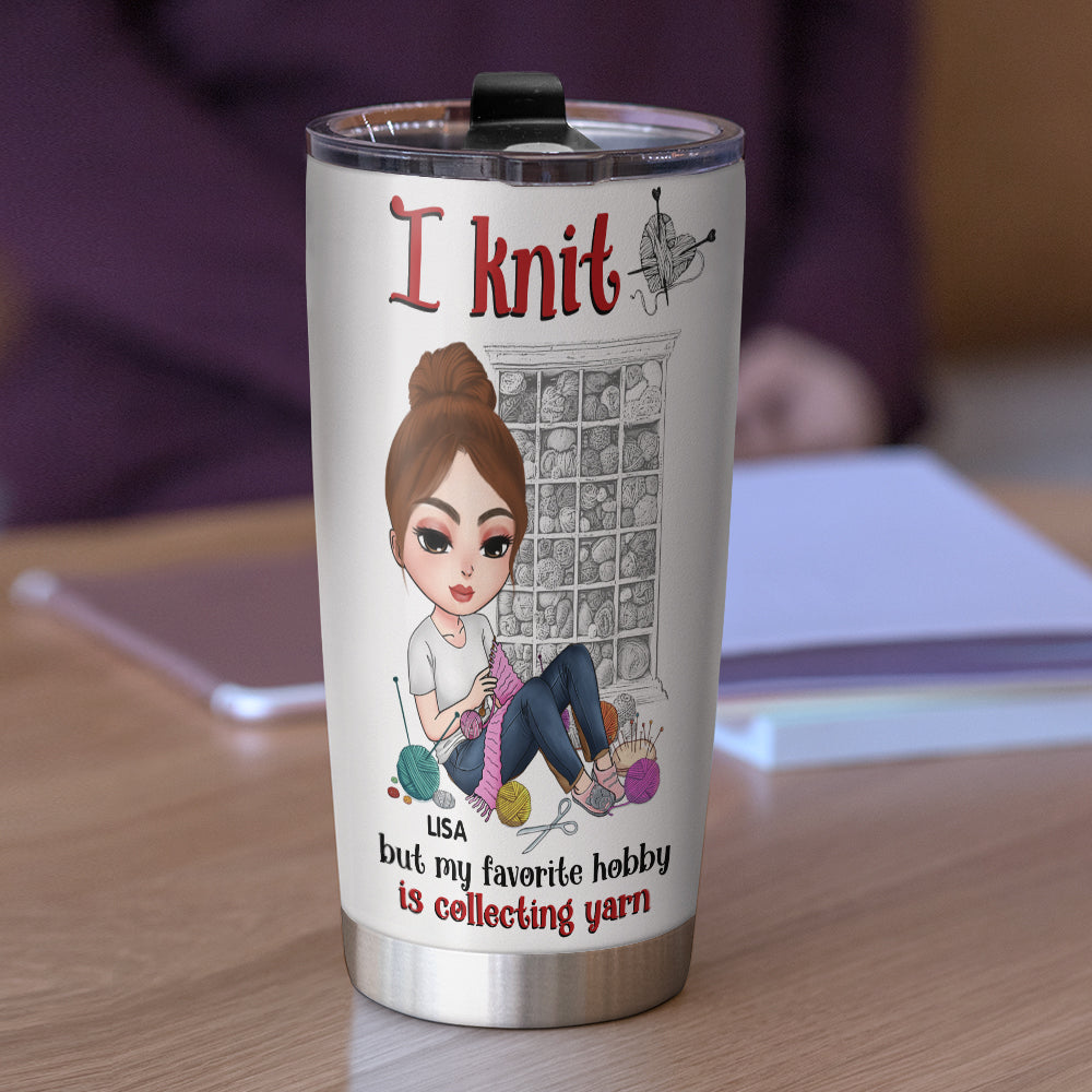 Knitting Knowledge, Knitting Girl - Personalized Tumbler Cup, Knitting Tumbler Cup - Funny Gift For Knitting Lovers