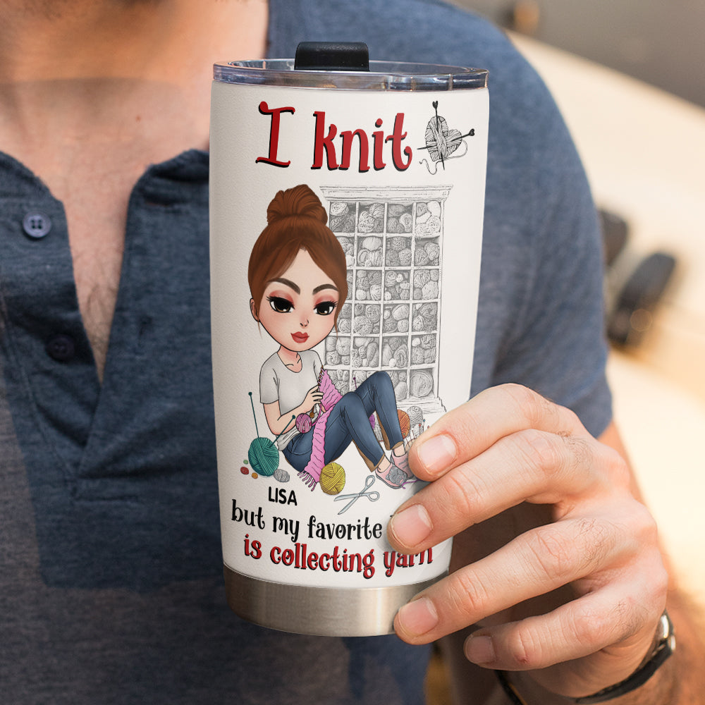 Knitting Knowledge, Knitting Girl - Personalized Tumbler Cup, Knitting Tumbler Cup - Funny Gift For Knitting Lovers