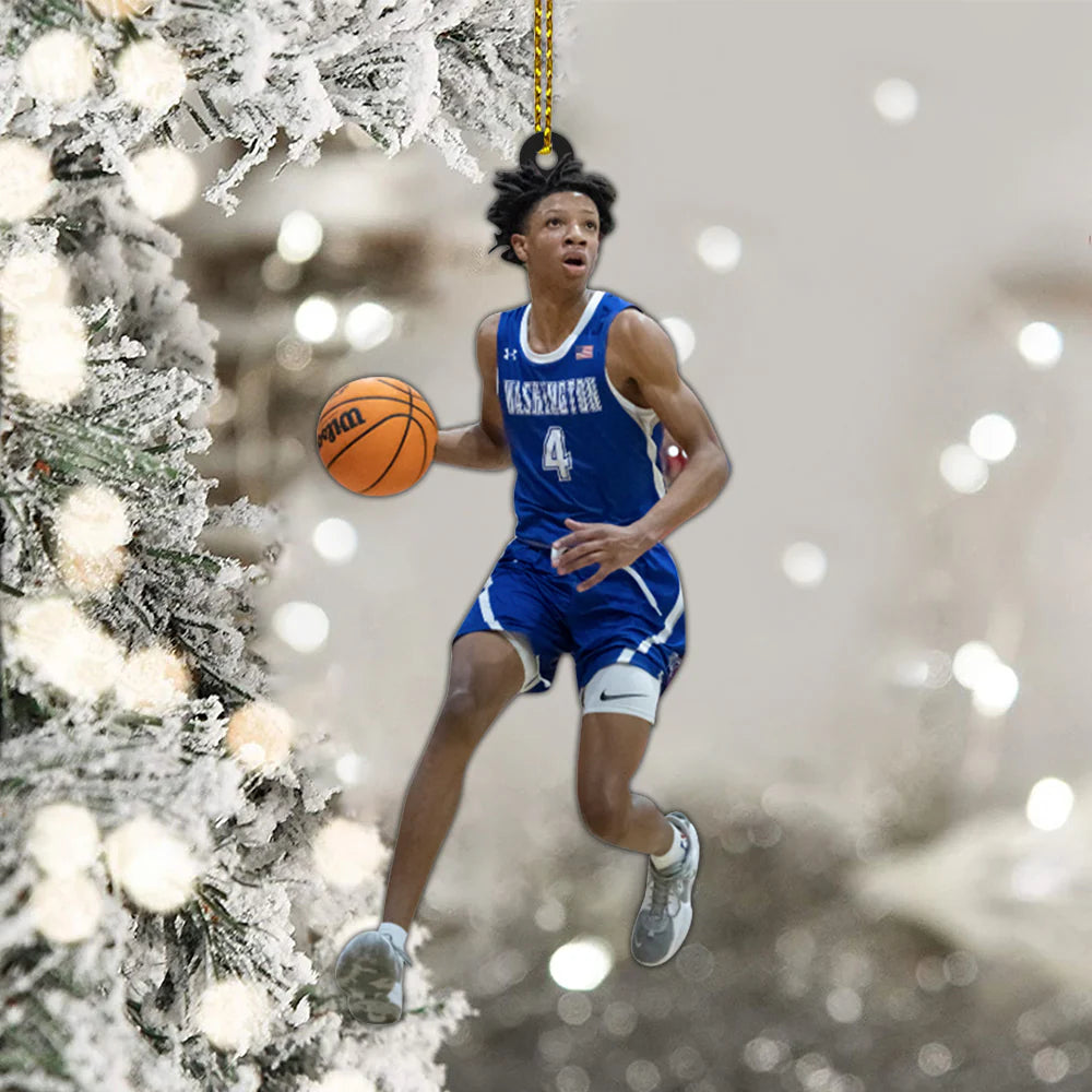 Personalized Football Player Ornament with Custom Photo – Unique Gift for Football Lovers
