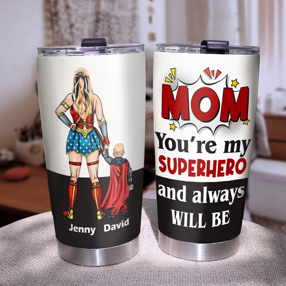 Super Mom Tumbler Cup - Personalized Mother's Day Gifts For Mom