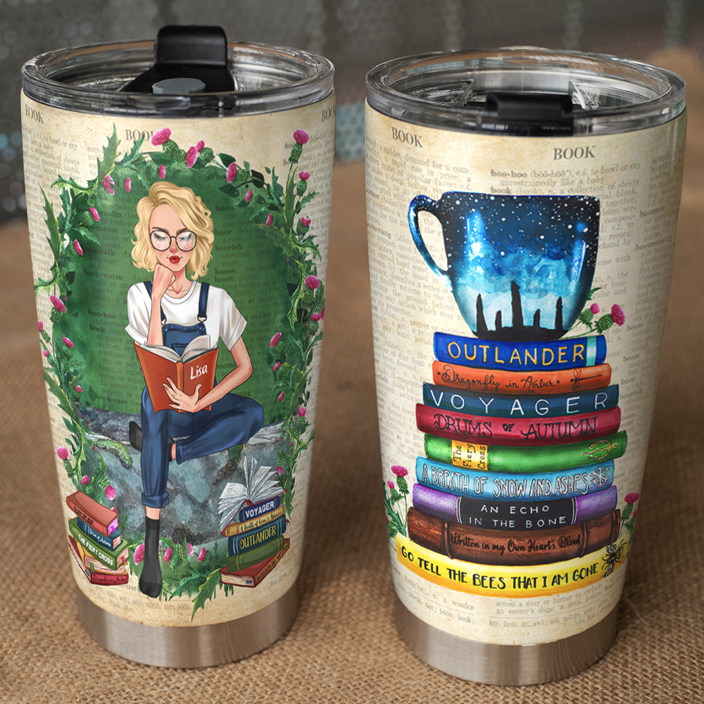 Personalized Outlander Tumbler Cup - Just A Girl Who Loves Outlander Book Collection OLD2104
