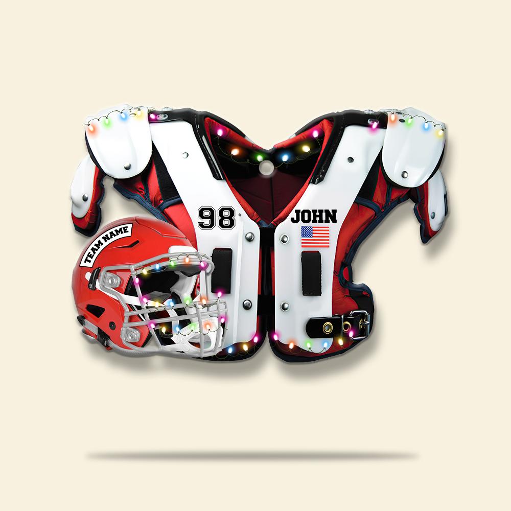 Personalized Gifts For Football Player Christmas Ornament 06bhhn2110 USA Shoulder Pads and Helmet