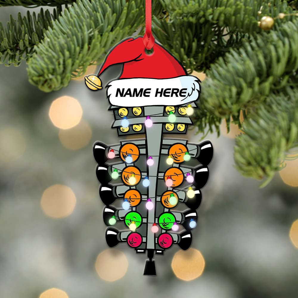 Custom Name Gifts Car Racer Ornament Drag Strip Tree With Christmas Light 3bhlh0110