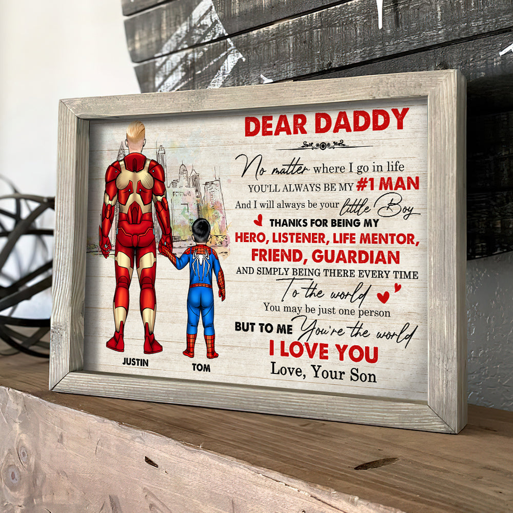 Dear Daddy/Mommy, To Me You Are The World - Personalized Canvas Print - Mother's Day, Father's Day Gift