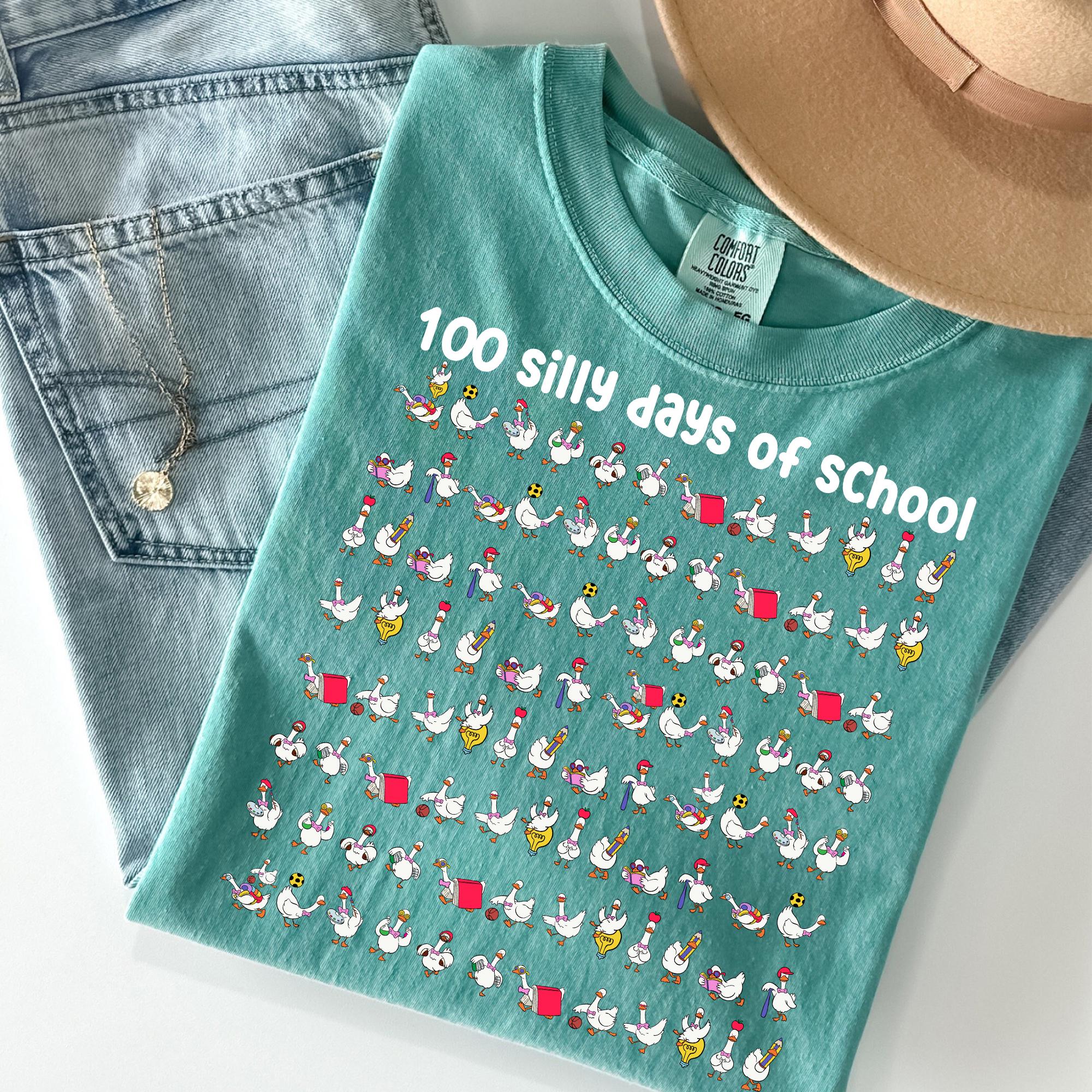 100 Days of School Goose Teacher Shirt • Cute Classroom Teacher Tee • Funny 100th Day Activities Top • Comfort Colors 100 Days Shirt