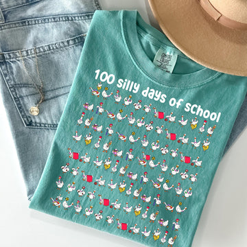 100 Days of School Goose Teacher Shirt • Cute Classroom Teacher Tee • Funny 100th Day Activities Top • Comfort Colors 100 Days Shirt