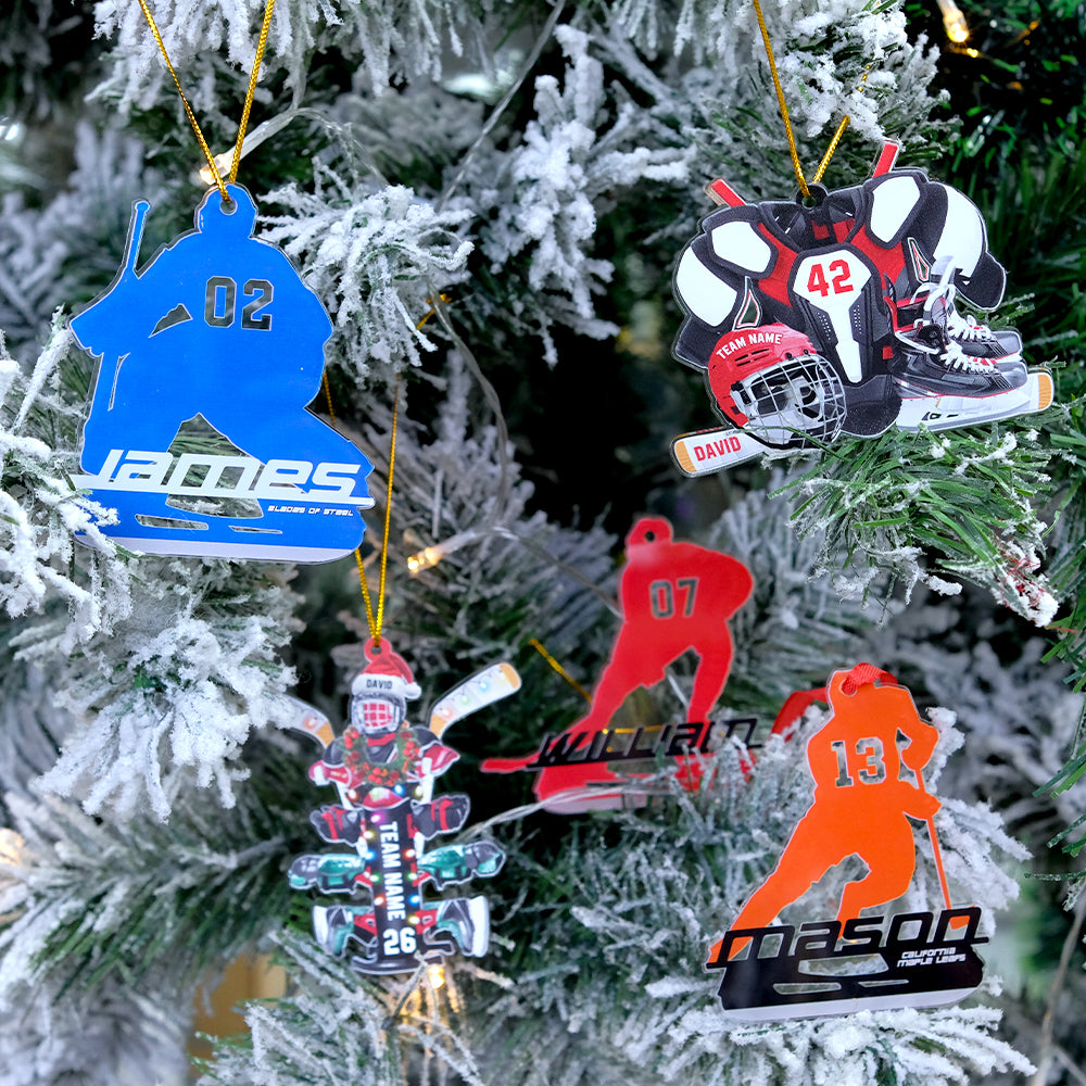 Hockey Gear Ornament - Personalized Gifts for Hockey Players