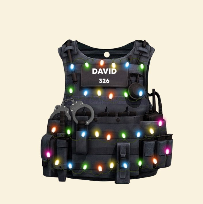 Police Bulletproof Vest - Personalized Christmas Ornament - Gift for Police
