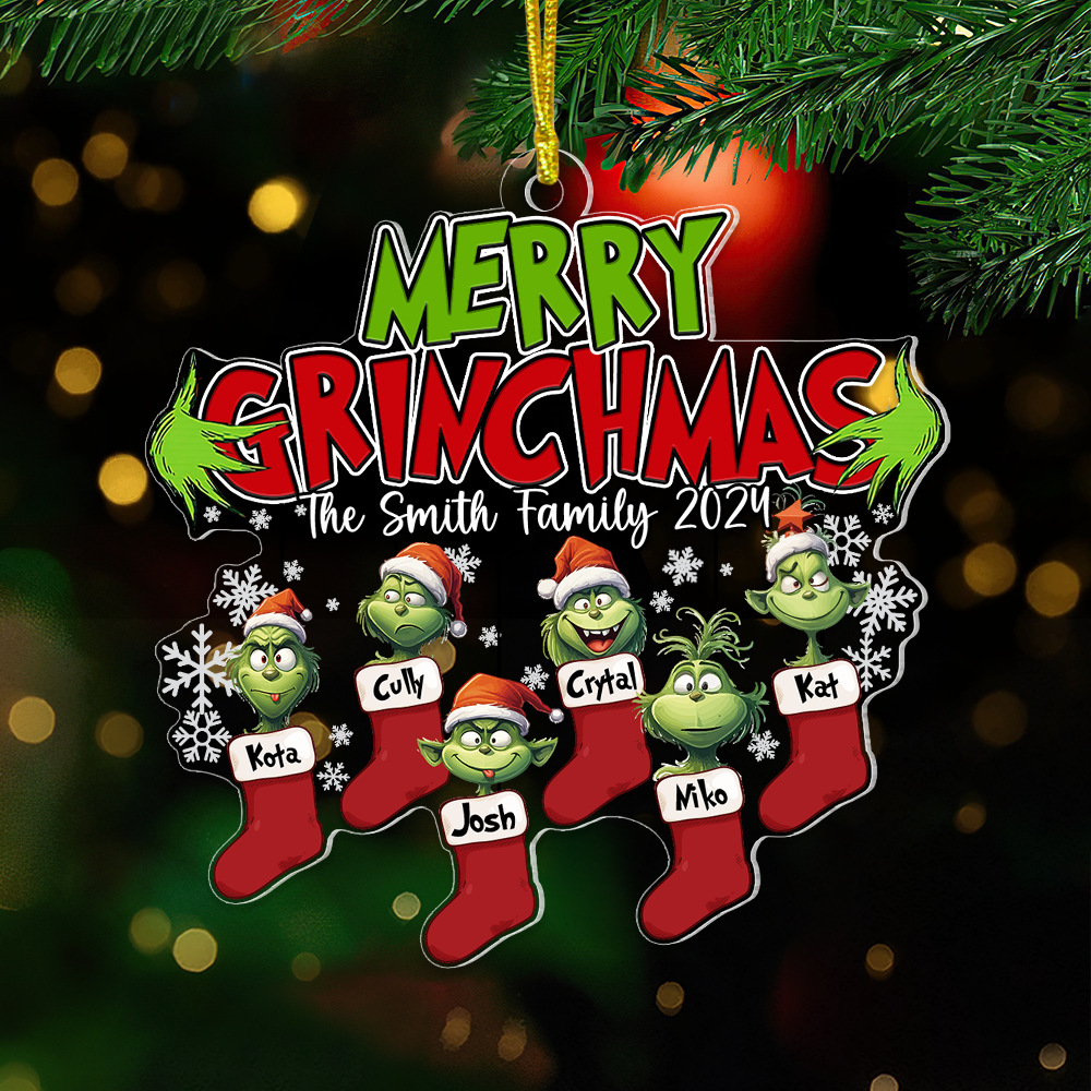 Merry Monster Family Personalized Socks Ornament