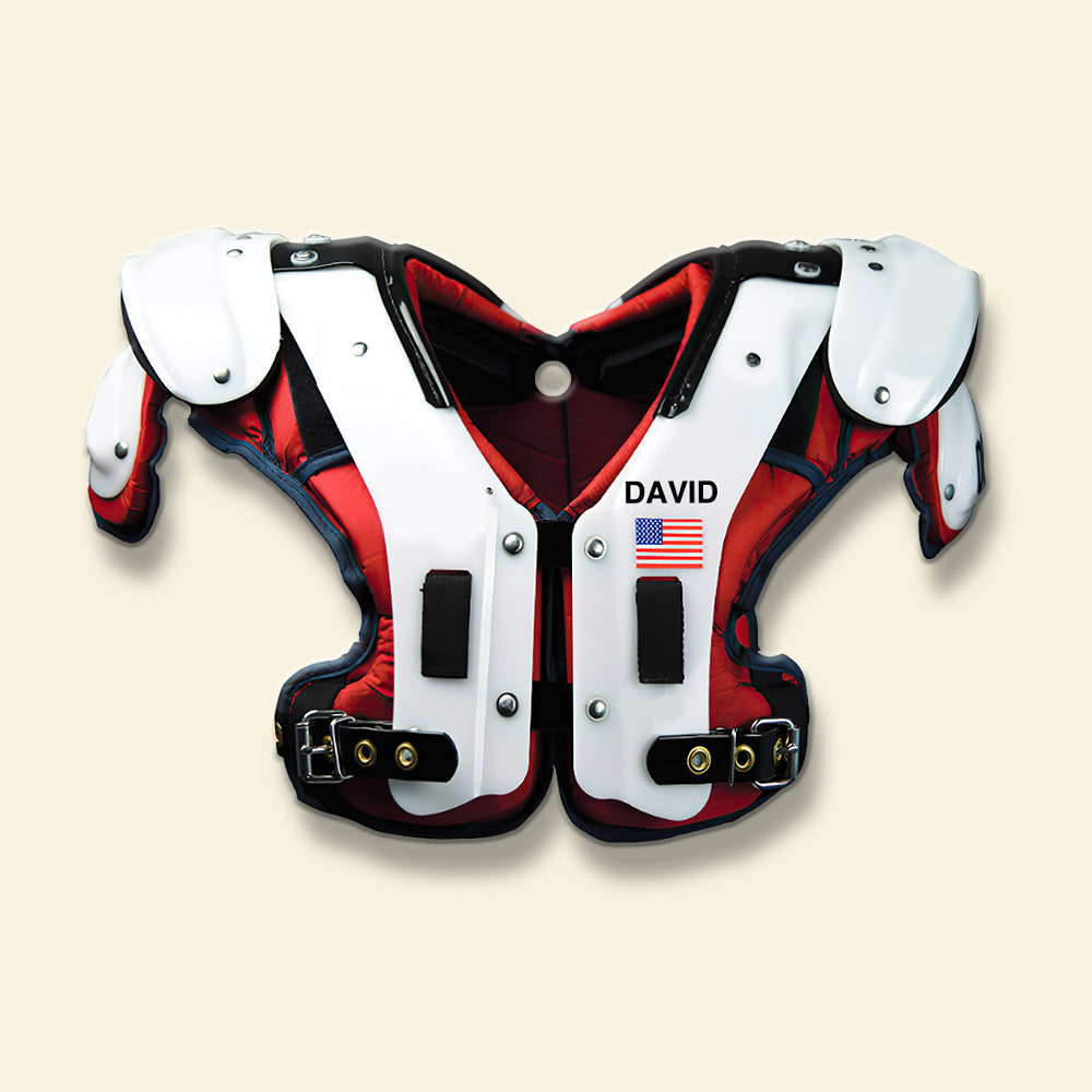 American Football Shoulder Pads - Personalized Christmas Ornament