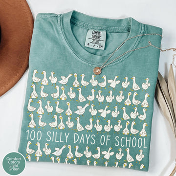 Silly Goose 100 Days of School Comfort Colors Shirt, 100 Days Tshirt, 100 Day, 100 Days of School Girl Boy 100th Day, Preschool Kindergarten