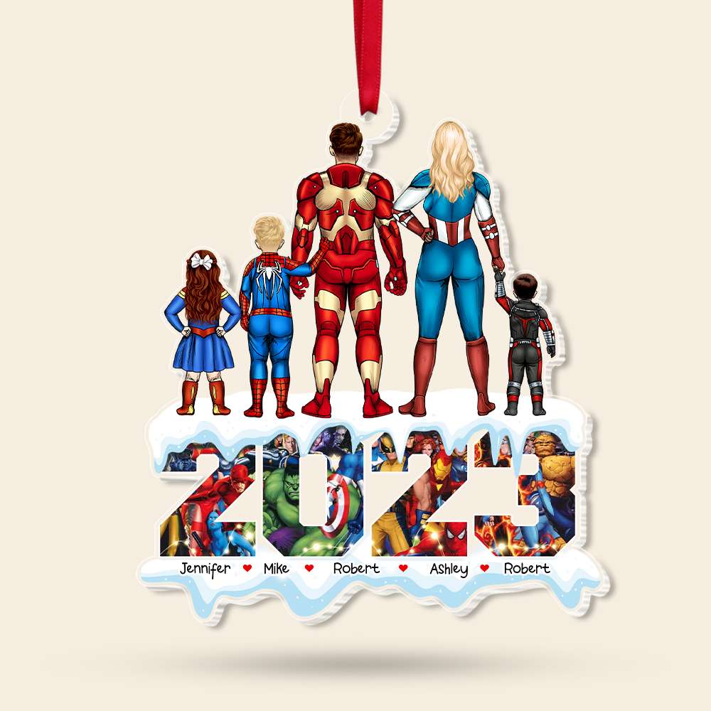 Gift For Family, Personalized Acrylic Ornament, Super Family Ornament, Christmas Gift 01NAHN151123TM