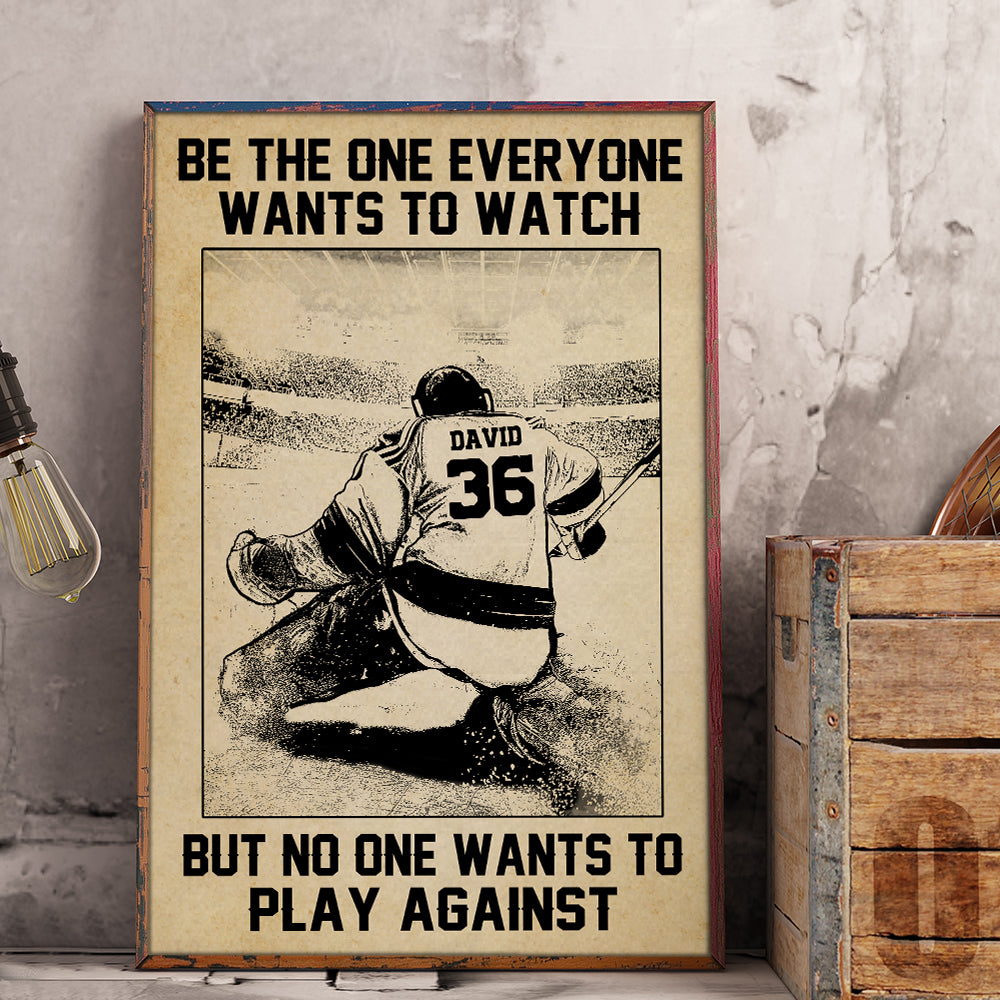 Personalized Sketch Hockey Player Poster - Be the One Everyone Wants to Watch