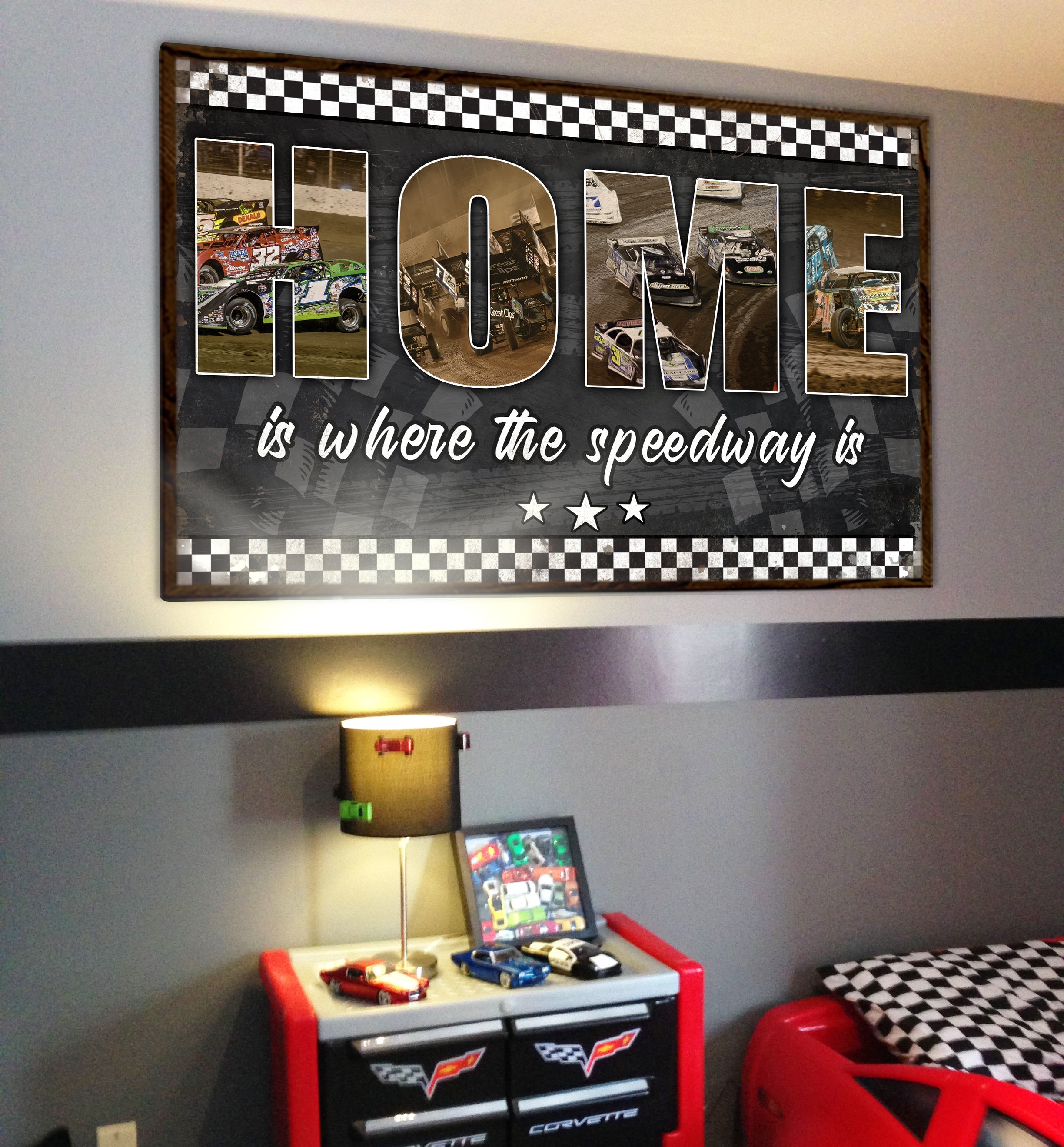 Dirt Track Racing - Custom Racing Photo Poster -  Home Is Where The Speedway Is