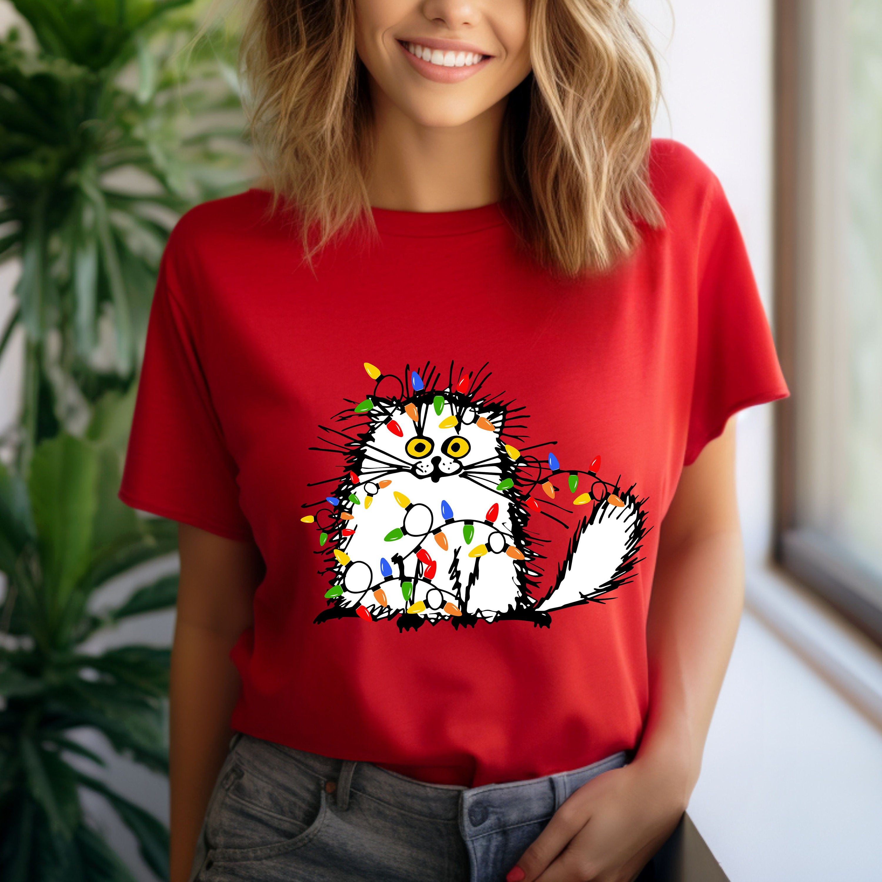 Christmas Funny Cat Shirt, Funny Cat Shirt, Cute Funny Cat Shirt, Cat Lover Shirt, Animal Lover Shirt, Christmas Gift Shirt