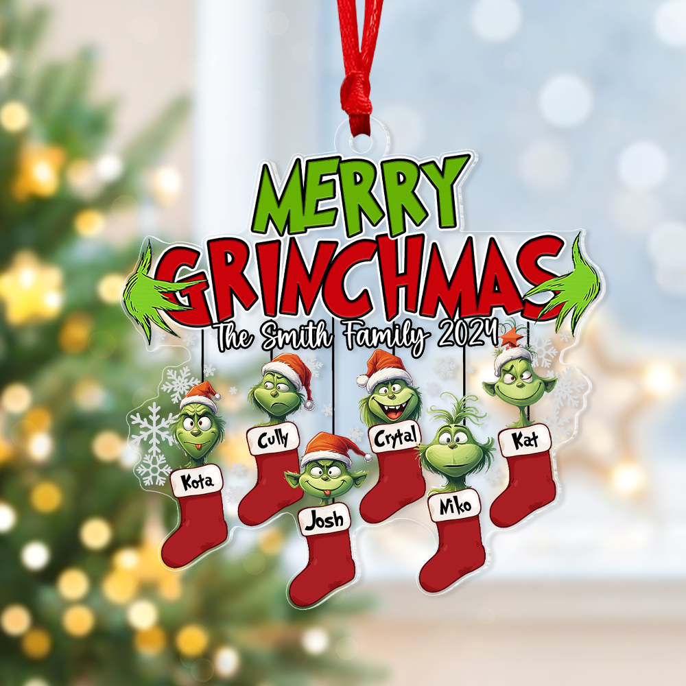 Merry Monster Family Personalized Socks Ornament