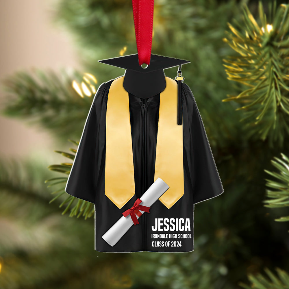 Class Of Years - Personalized Gifts For Graduation Gown Ornament Custom School Graduation Gifts For Senior Graduate