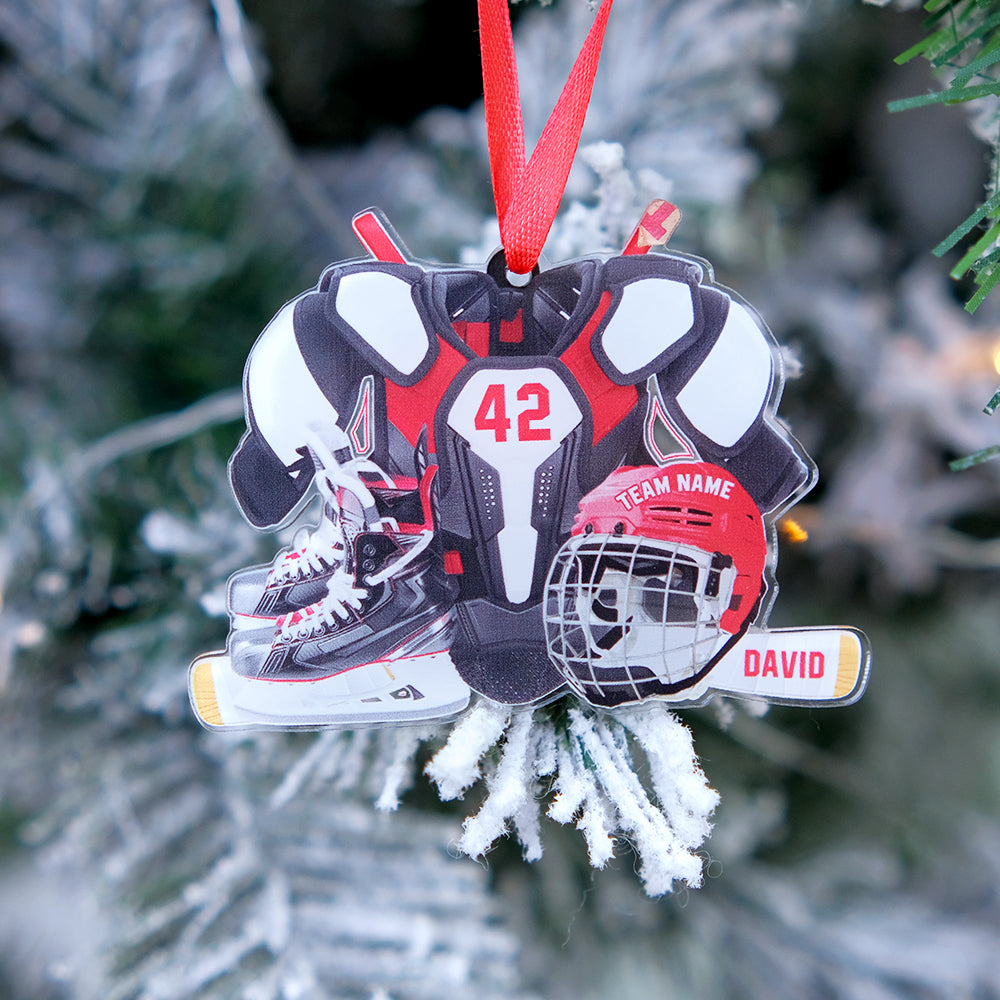 Hockey Gear Ornament - Personalized Gifts for Hockey Players