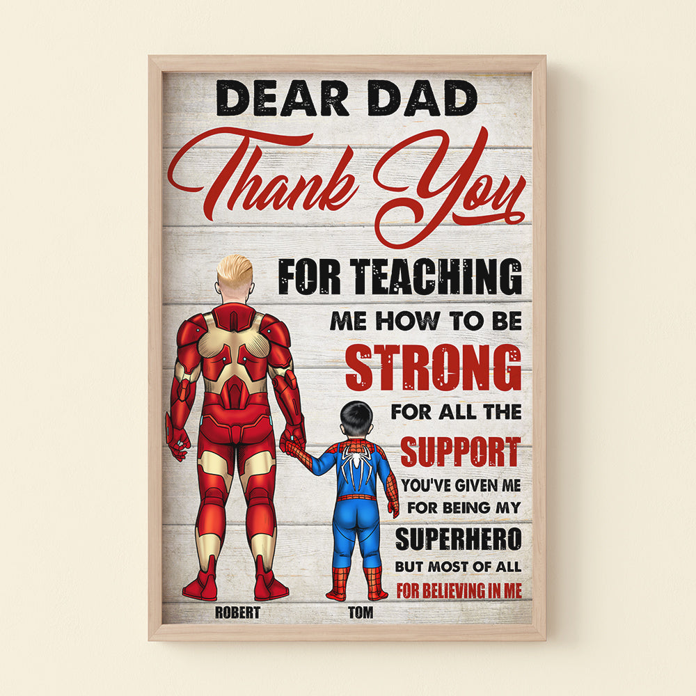 Dear Dad Thank You For Believing In Me Personalized Father Canvas Print