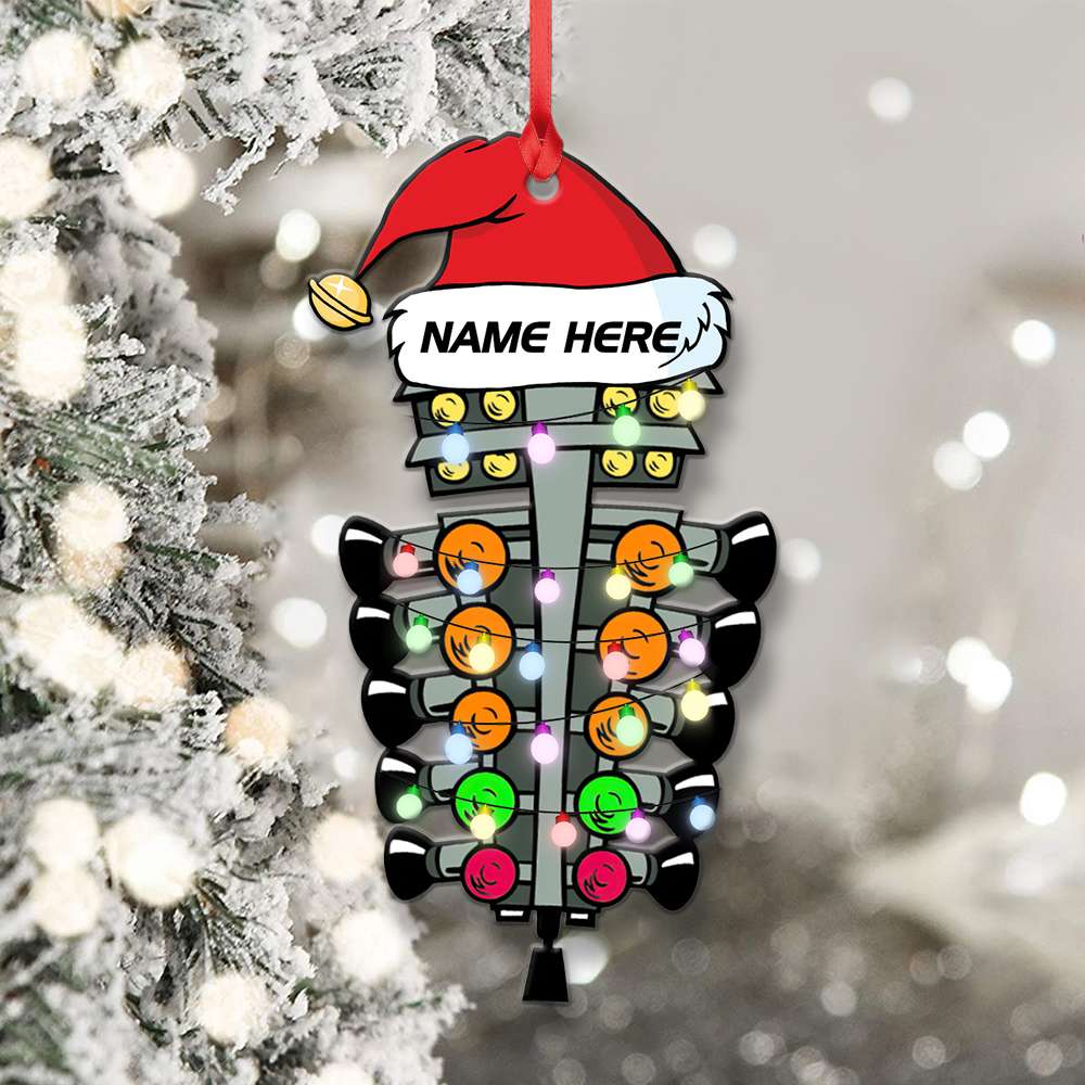 Custom Name Gifts Car Racer Ornament Drag Strip Tree With Christmas Light 3bhlh0110
