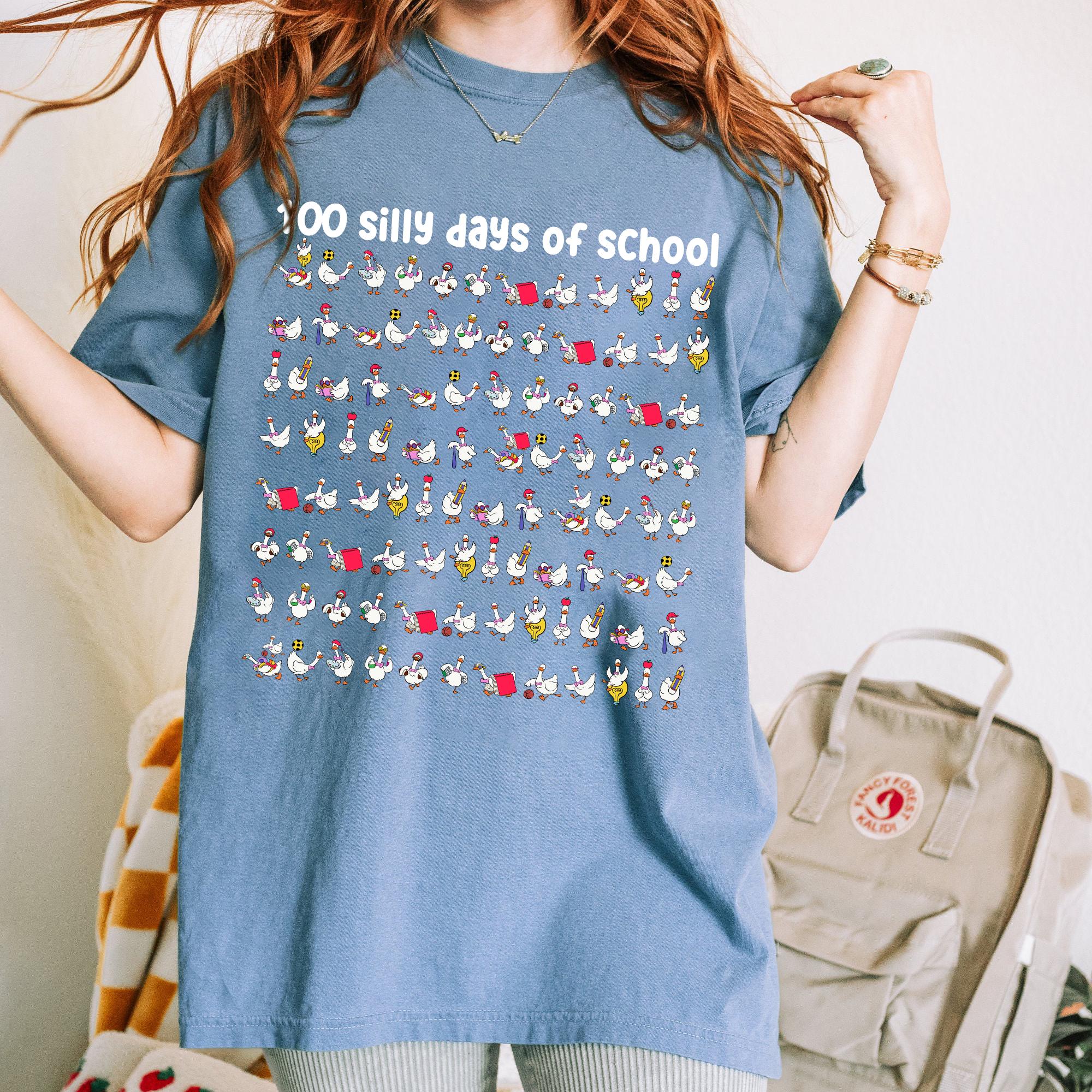100 Days of School Goose Teacher Shirt • Cute Classroom Teacher Tee • Funny 100th Day Activities Top • Comfort Colors 100 Days Shirt