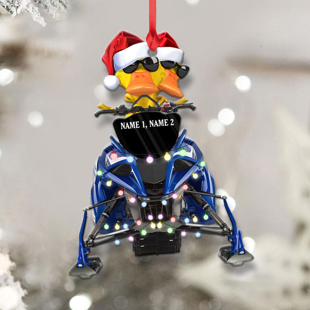 Snowmobiling Duck  - Personalized Christmas Ornament - Christmas Gift For Snowmobile Lovers