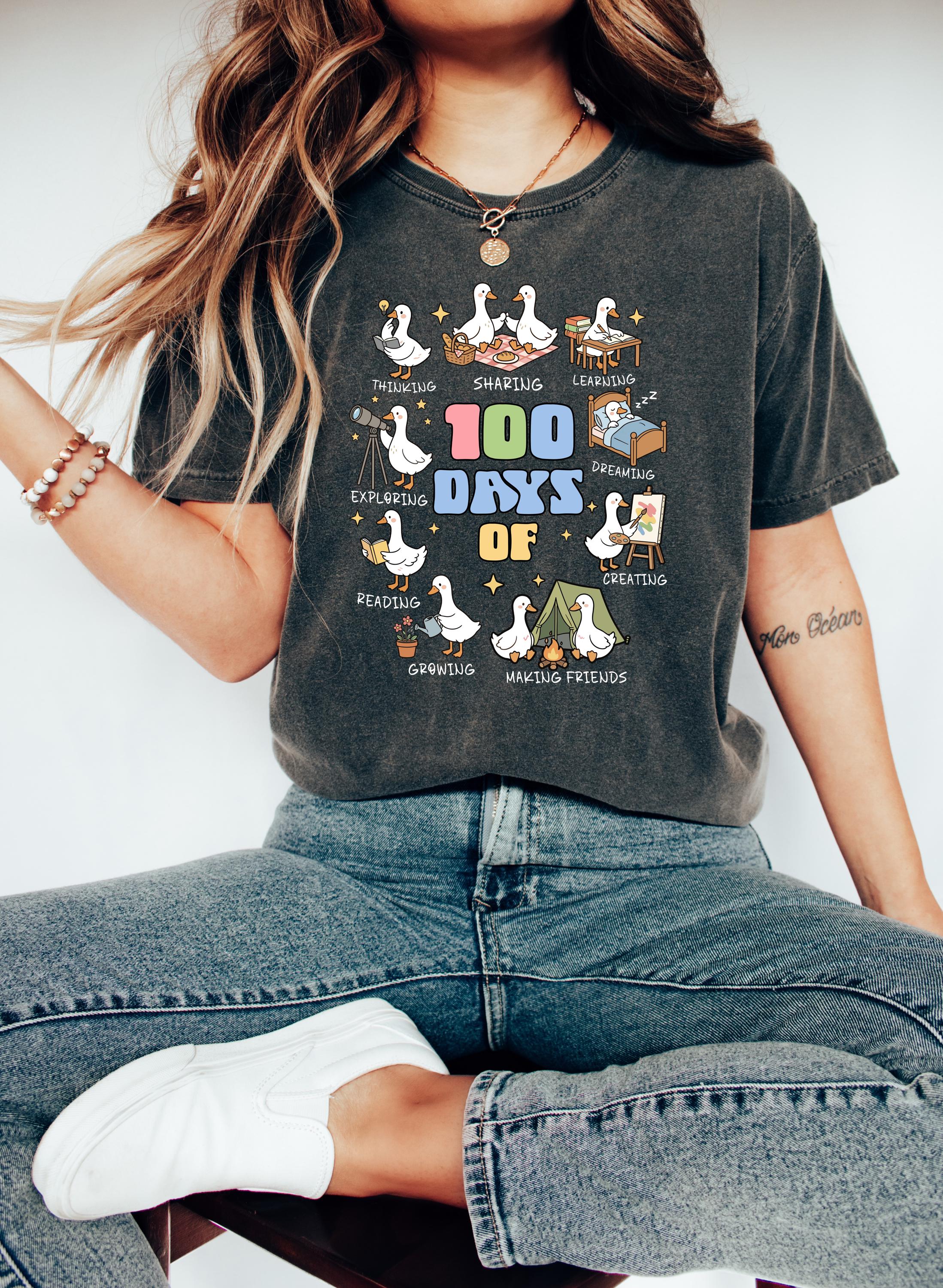 100 Days Of Being A Silly Goose Sweatshirt, 100th Day School Celebration Tee, 100 School Goose Shirt, Cute 100 Days School