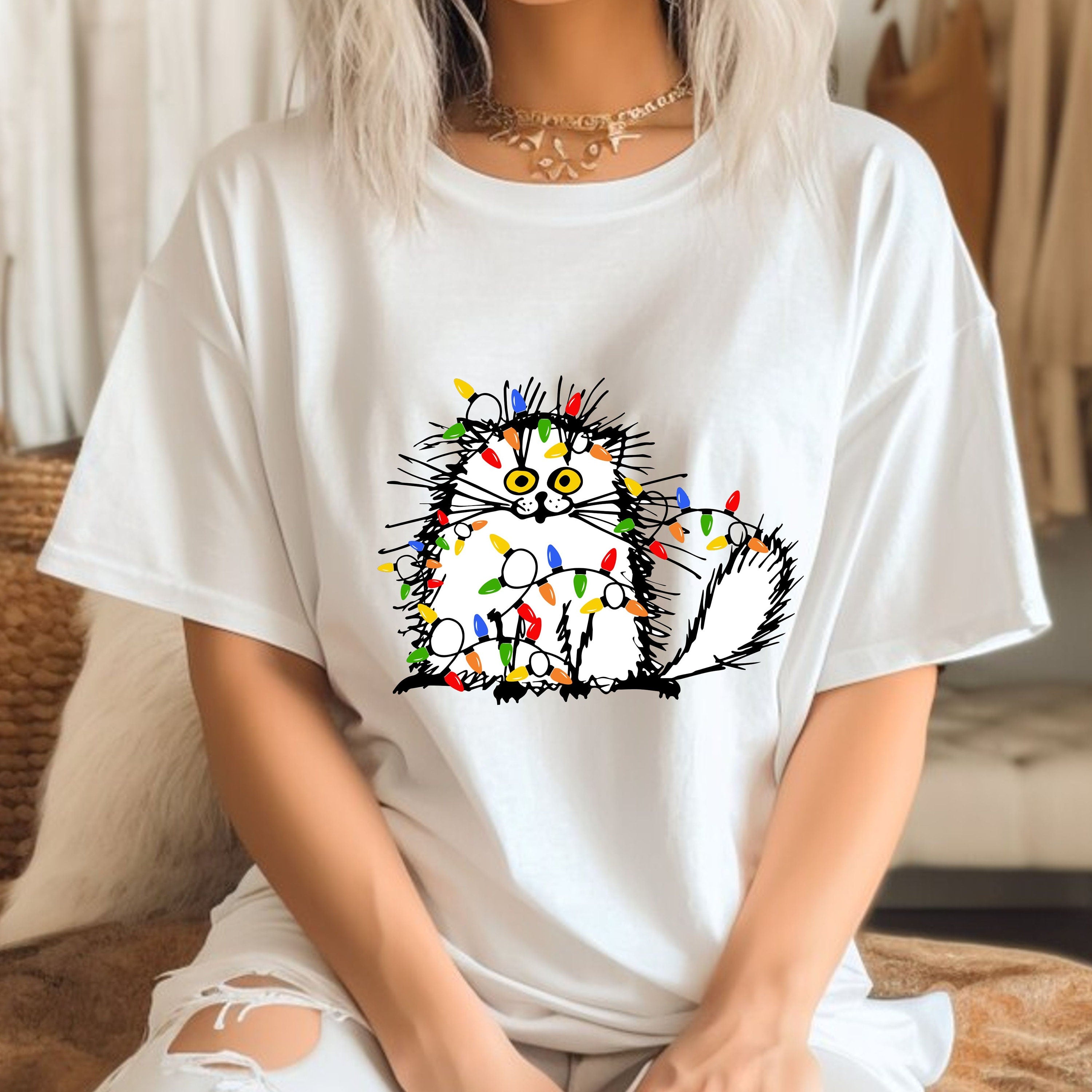 Christmas Funny Cat Shirt, Funny Cat Shirt, Cute Funny Cat Shirt, Cat Lover Shirt, Animal Lover Shirt, Christmas Gift Shirt