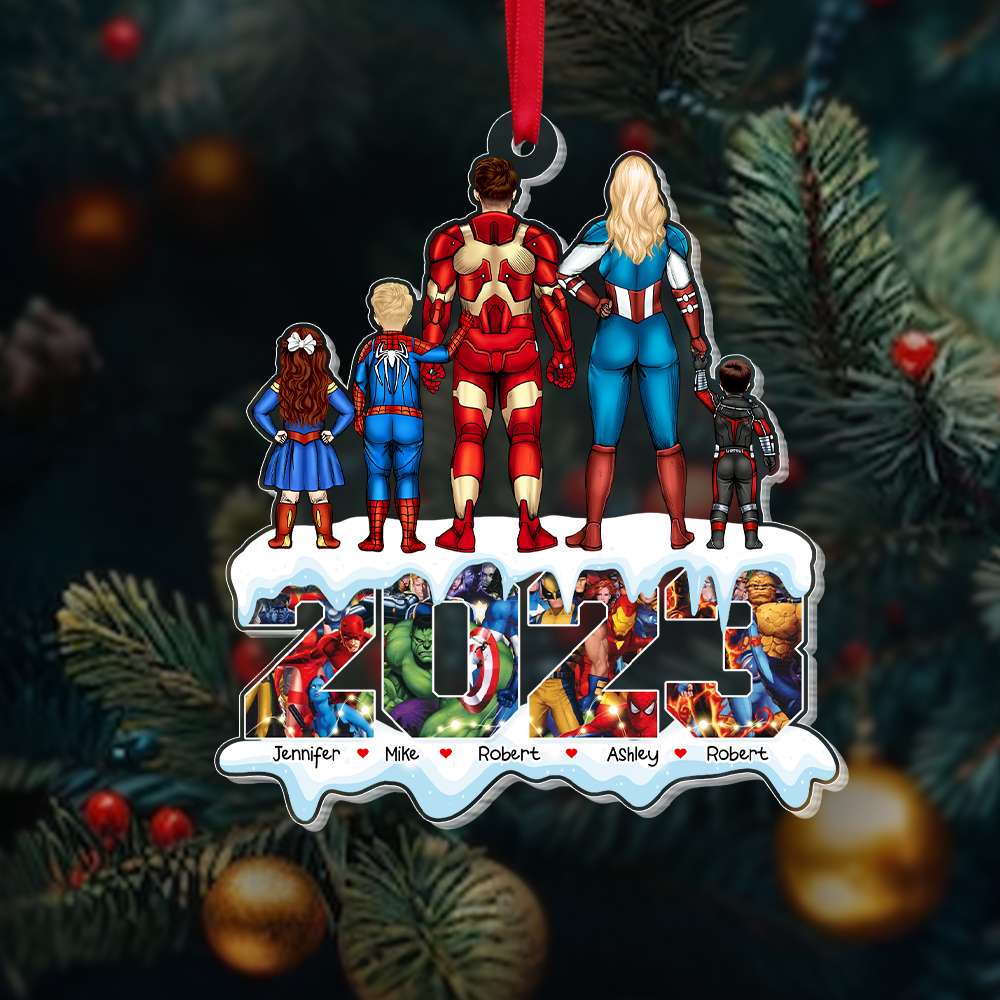 Gift For Family, Personalized Acrylic Ornament, Super Family Ornament, Christmas Gift 01NAHN151123TM