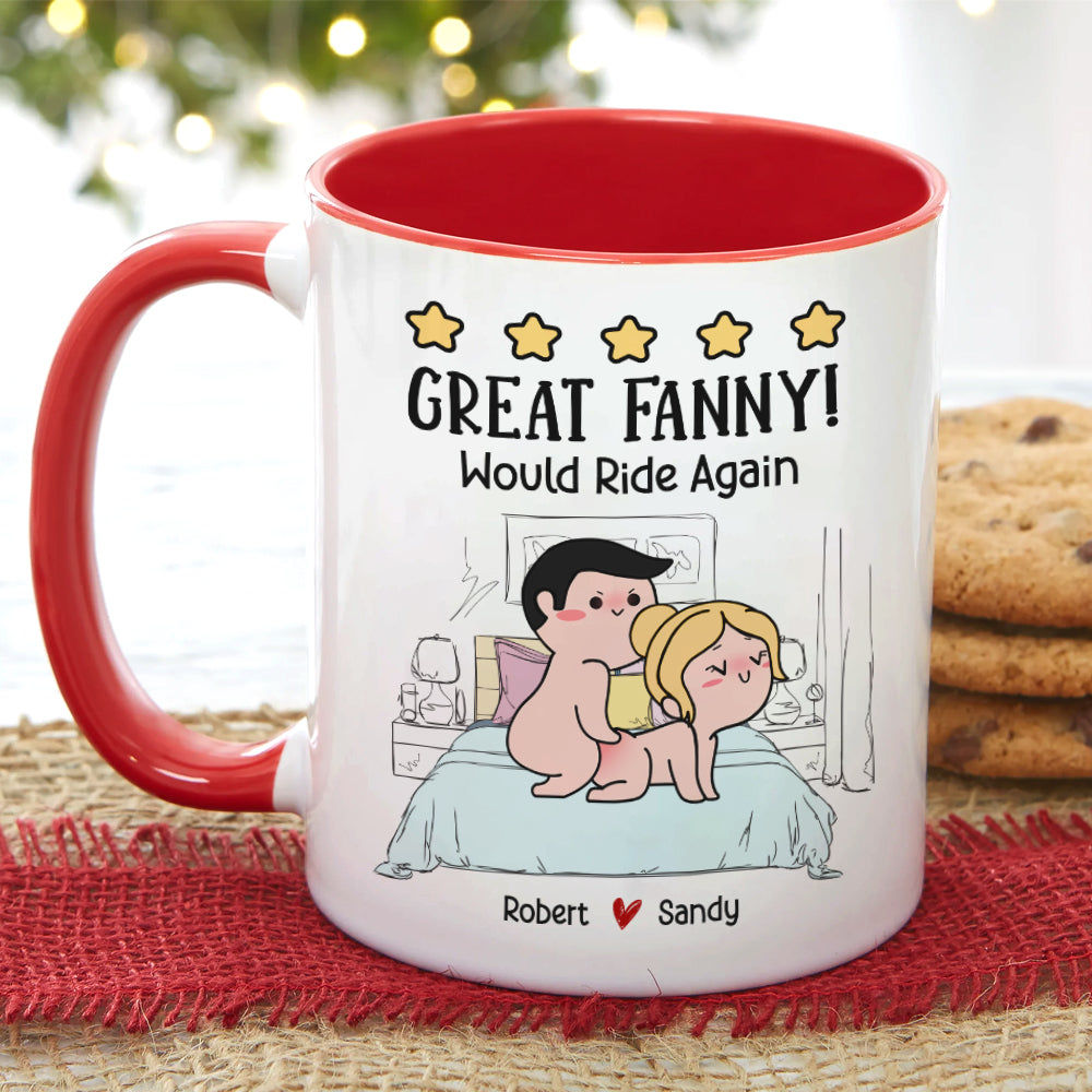 Great Fanny, Would Ride Again, Personalized Mug, Funny Gift For Couple