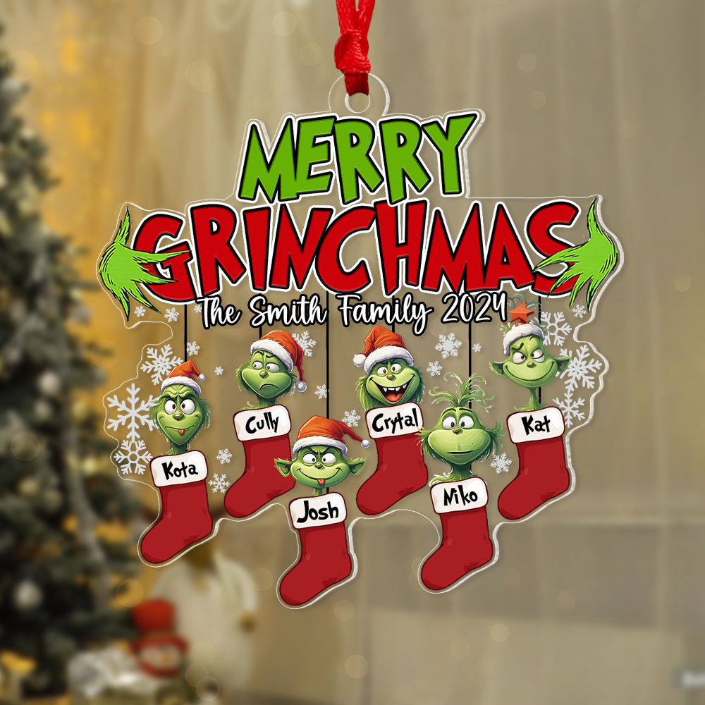 Merry Monster Family Personalized Socks Ornament