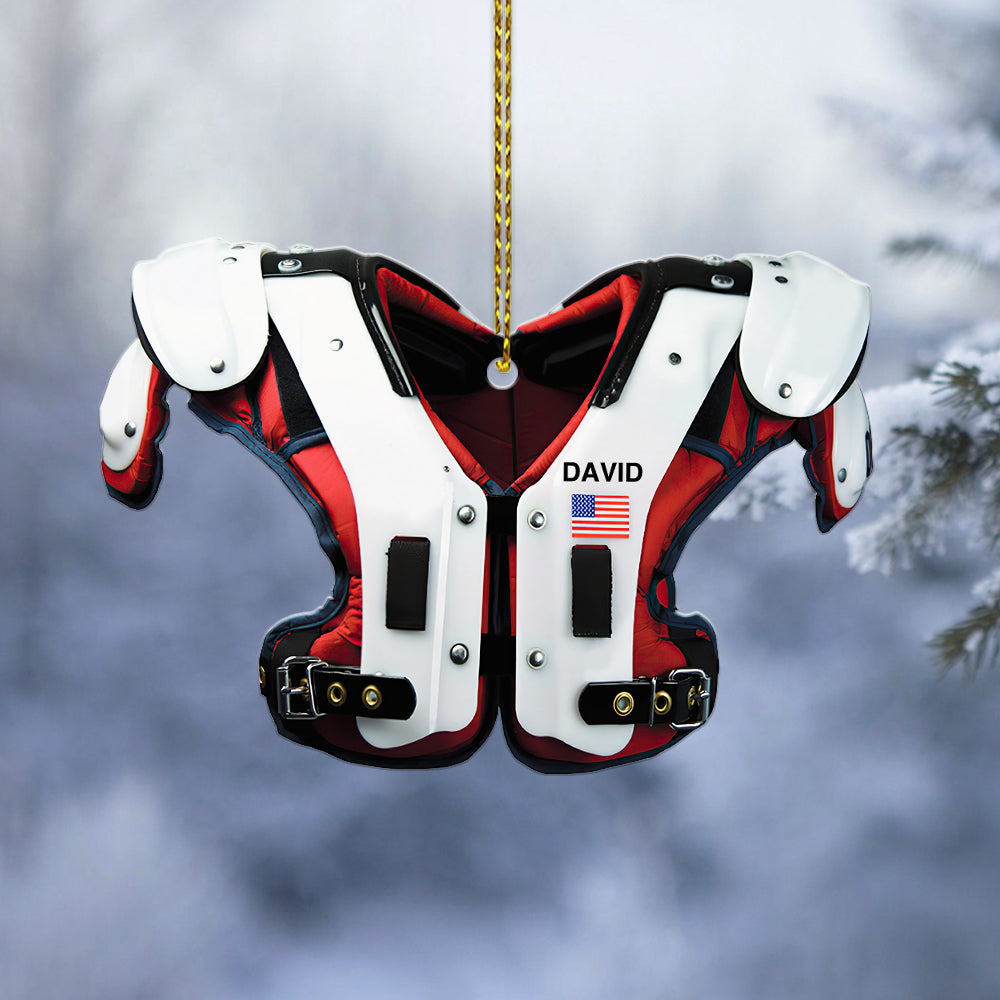 American Football Shoulder Pads - Personalized Christmas Ornament