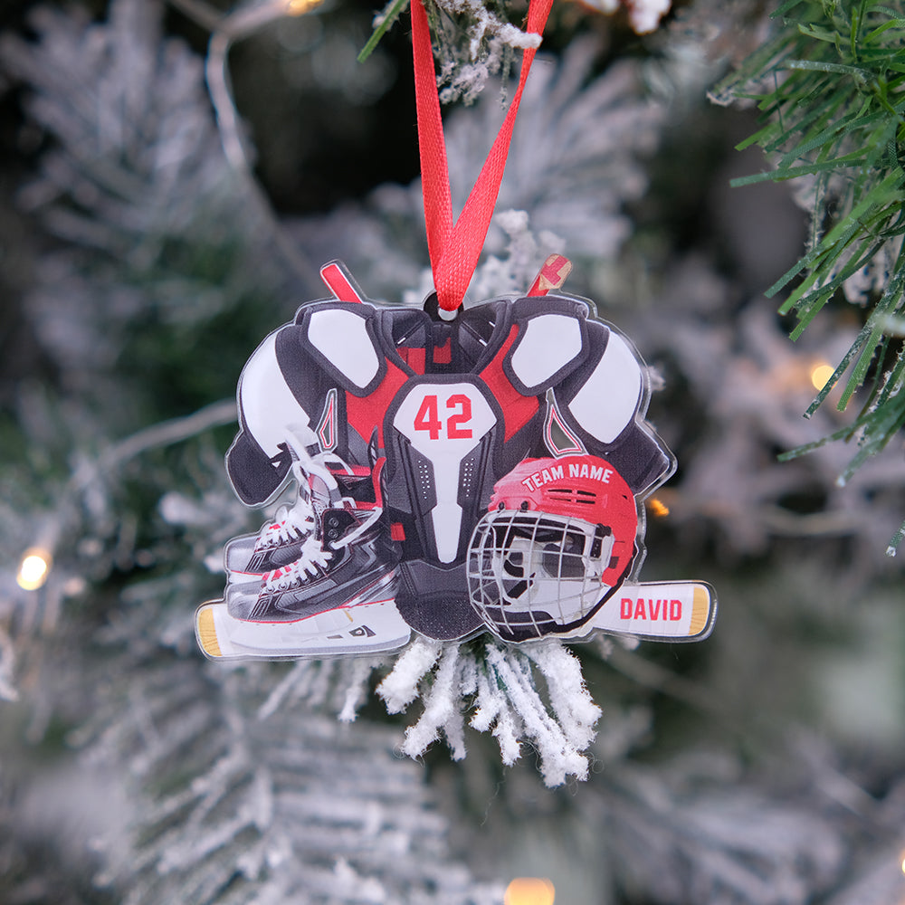 Hockey Gear Ornament - Personalized Gifts for Hockey Players