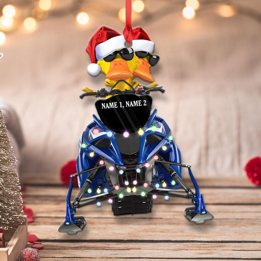 Snowmobiling Duck  - Personalized Christmas Ornament - Christmas Gift For Snowmobile Lovers