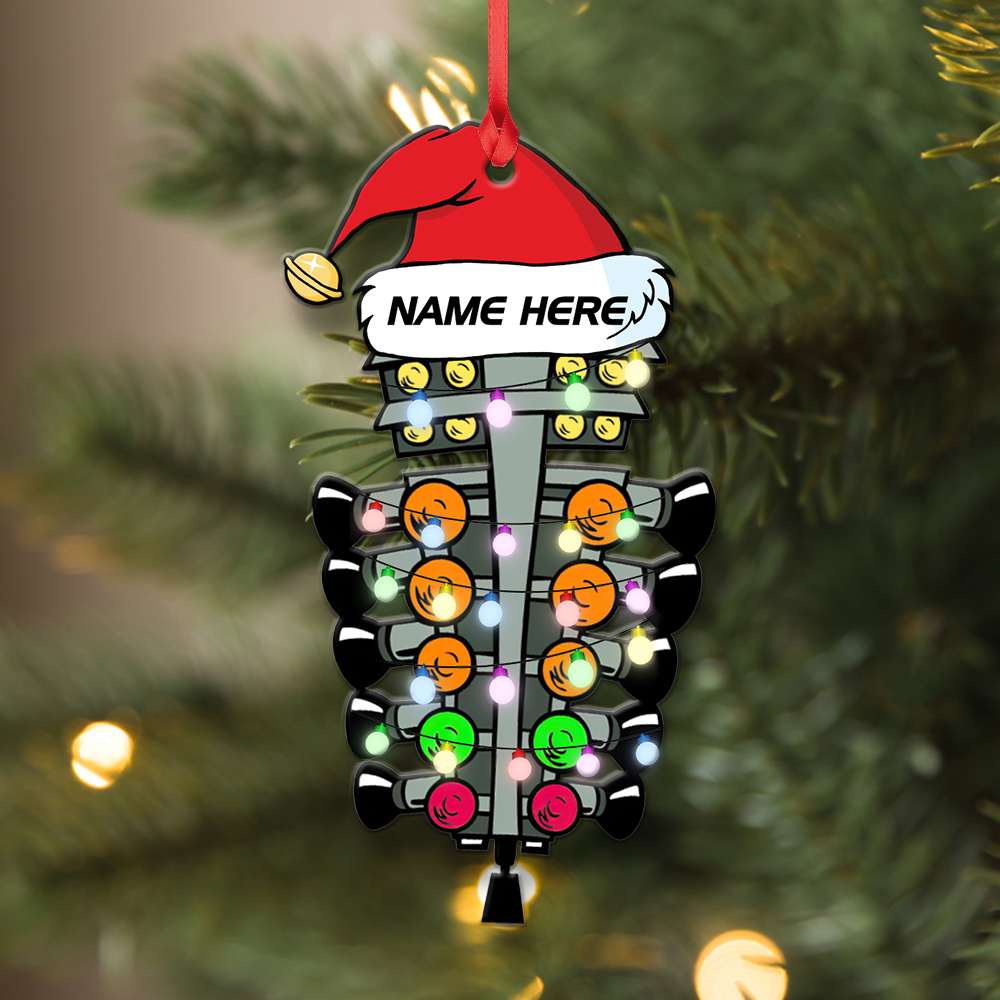 Custom Name Gifts Car Racer Ornament Drag Strip Tree With Christmas Light 3bhlh0110