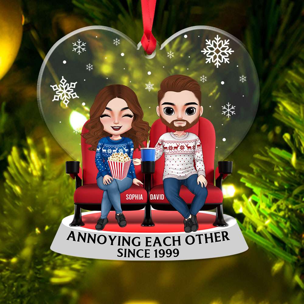 Annoying Each Other, Movie Couple Ornament, Personalized Acrylic Ornament, Anniversary  Gift For Couple